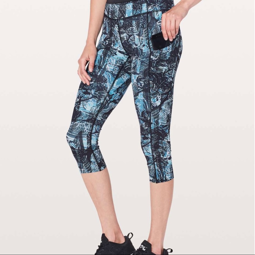 Lululemon Fast & Free Crop II Nulux Eternal Wave Starlight Black 4